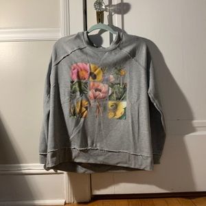 Worn a few times, floral, gray, super soft, and rustic vibe